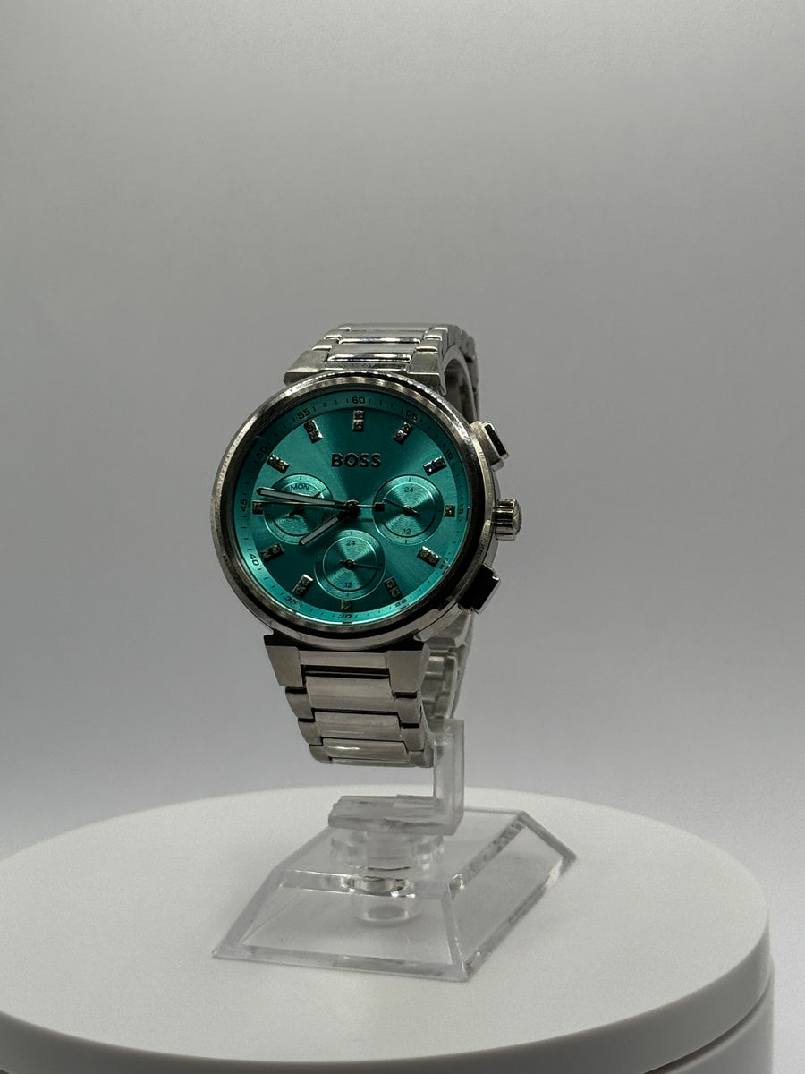 Hugo BOSS Signature chronograph 1502763, ice blue textured dial, view 4