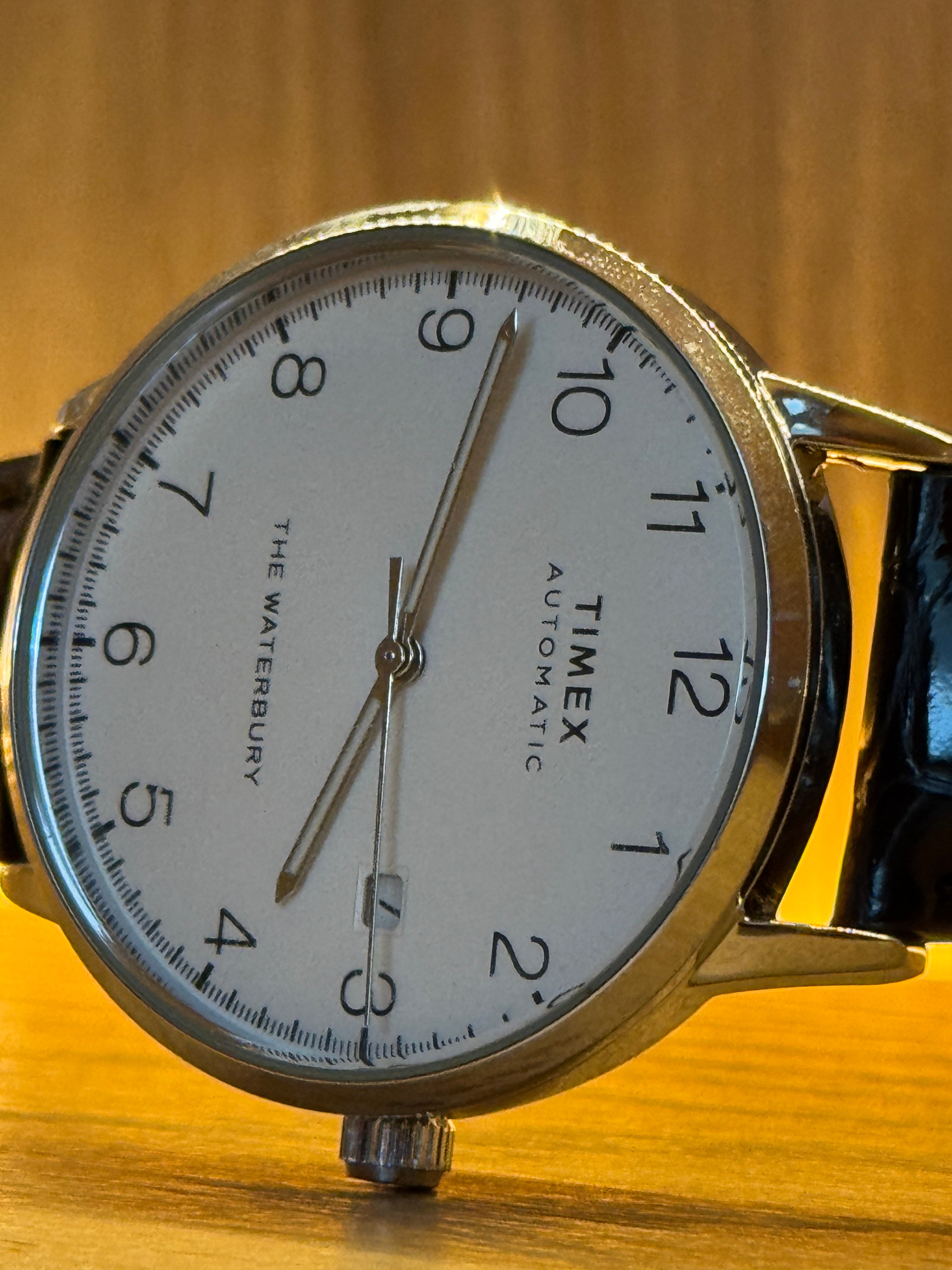 Timex Waterbury Automatic, shown with packaging as shipped by ABA Watches