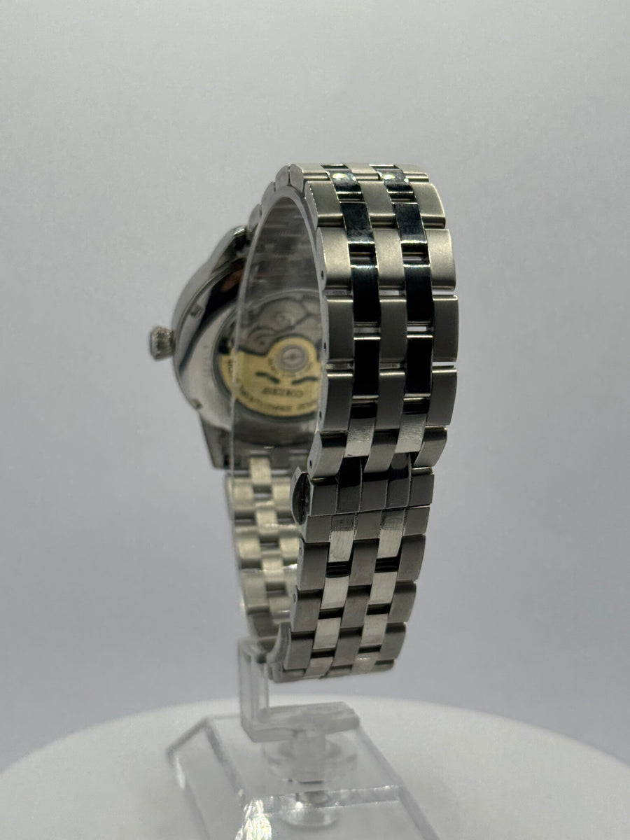 Seiko Presage Cocktail Time, silver sunburst dial, rose gold hands, steel bracelet, view 5