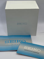 Seiko box with booklet and warranty card - full set