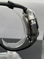 ABA Custom CasiOak steel case close-up, brushed metallic finish