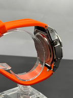 ABA Custom CasiOak, vibrant orange strap on steel case