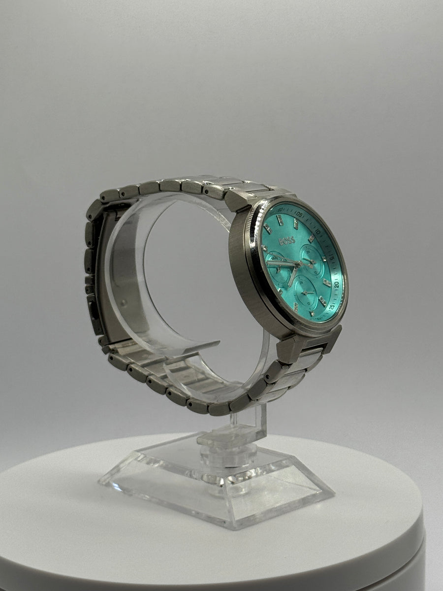 Hugo BOSS Signature chronograph 1502763, ice blue textured dial, view 5