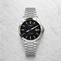 The Gentleman's BOSS Strike | Jet Black Linear Dial & Stainless Steel Bracelet (1513903)
