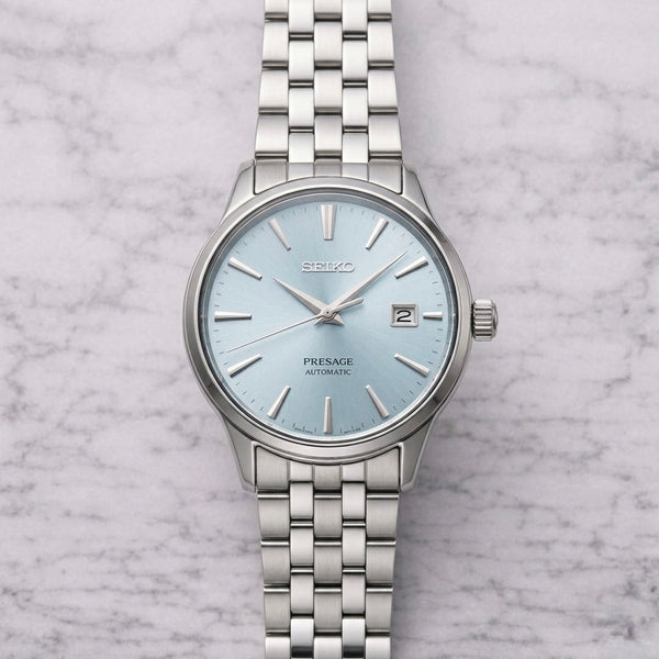 Gentleman's Seiko Presage 'Skydiving' | Ice Blue Sunburst Dial (SSK037J1)