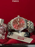 Seiko Presage Red Garnet JDM, red sunburst dial with JAPAN mark, NOS automatic