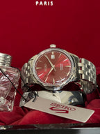Seiko Presage Red Garnet JDM, red sunburst dial with JAPAN mark, NOS automatic