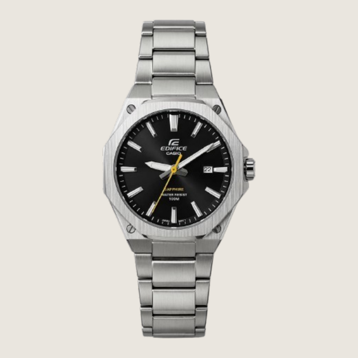 Genuine Casio Edifice Sapphire | Slim Octagonal Bezel in Onyx Black (EFR-S108D-1AVUEF) | Full Set, Box & Papers