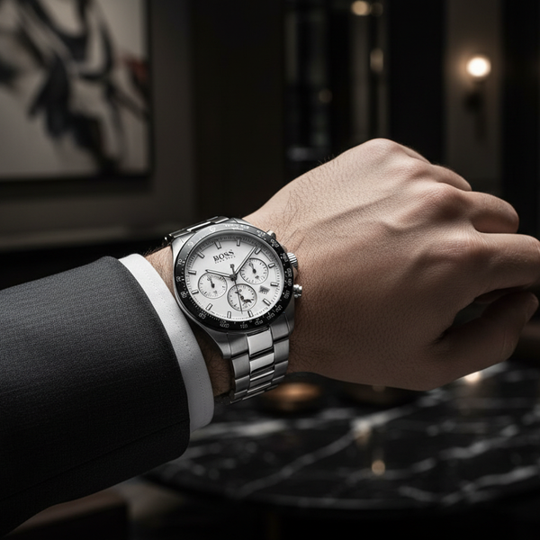 Gentleman's Hugo BOSS Ikon Chronograph | 'Panda' Dial in Stainless Steel (1512964)