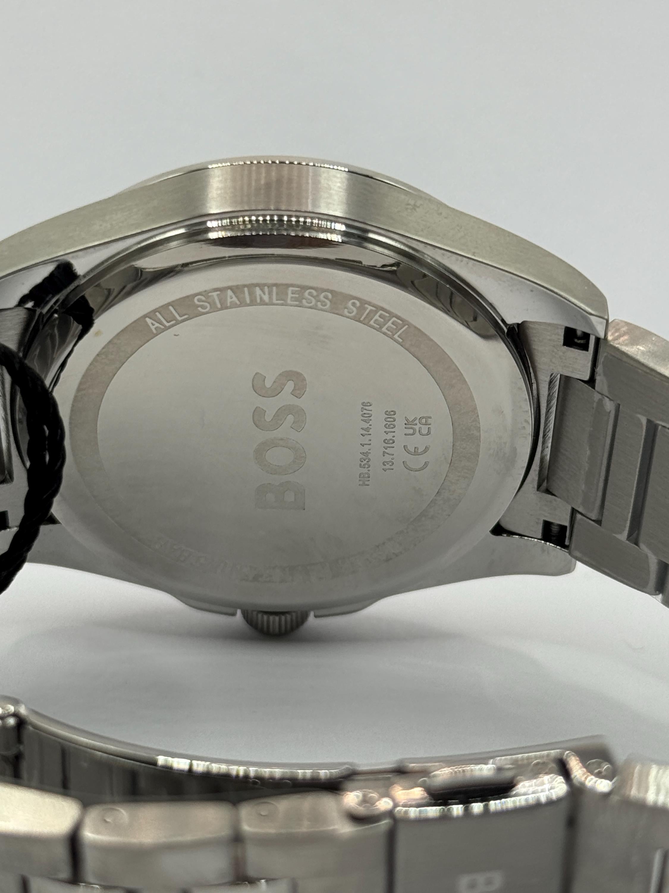 Black dial chronograph detail
