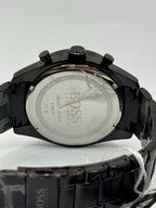 All black chronograph dial detail