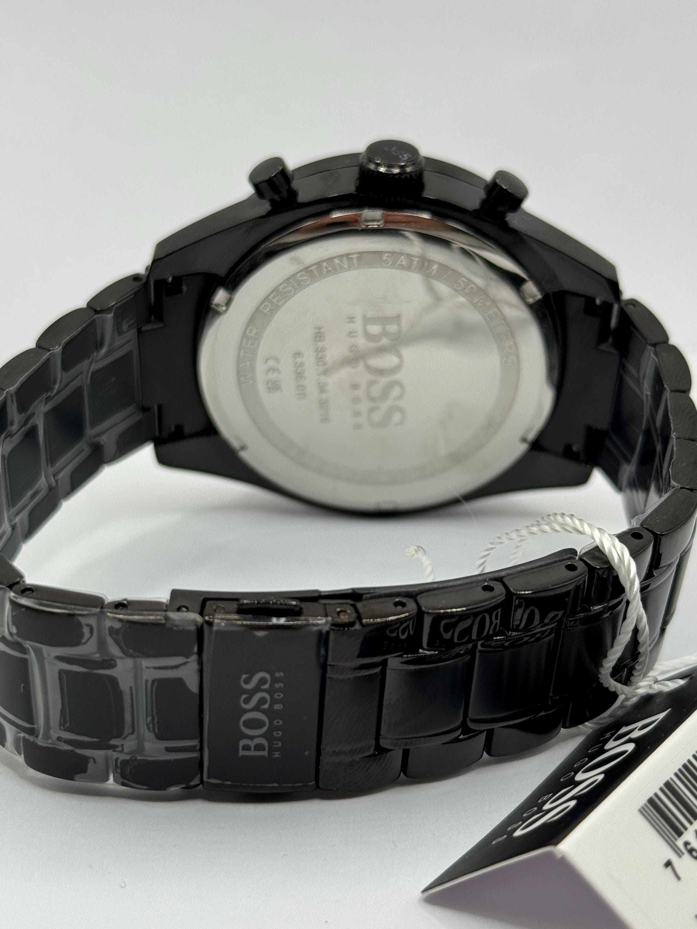 All black chronograph side profile