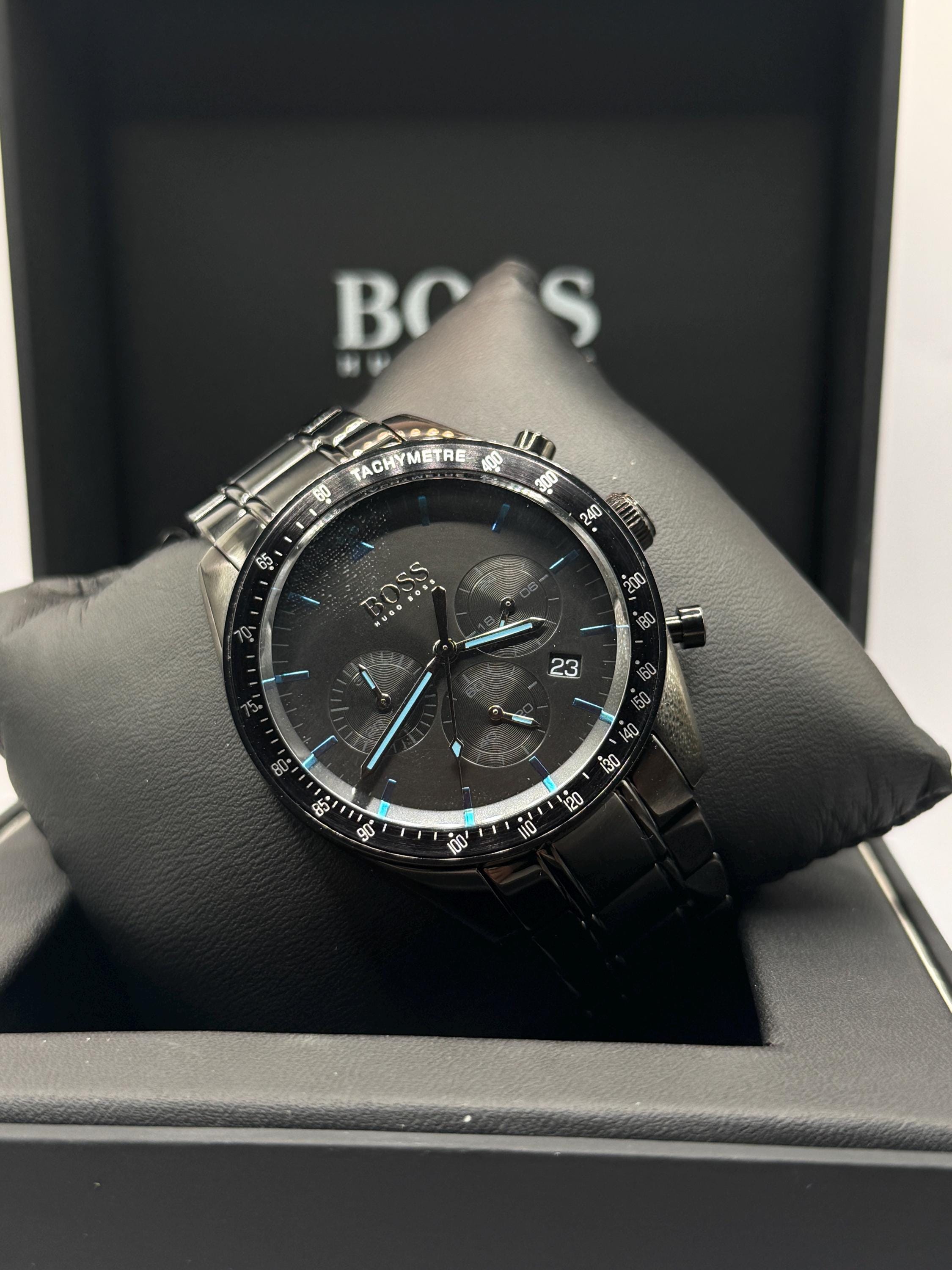 Hugo Boss all black chronograph, black PVD steel