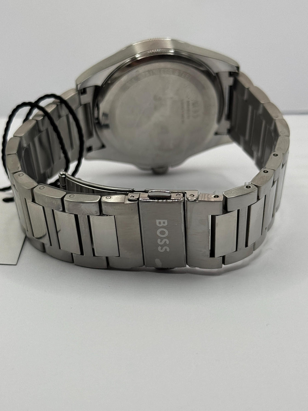 Black dial chronograph side profile