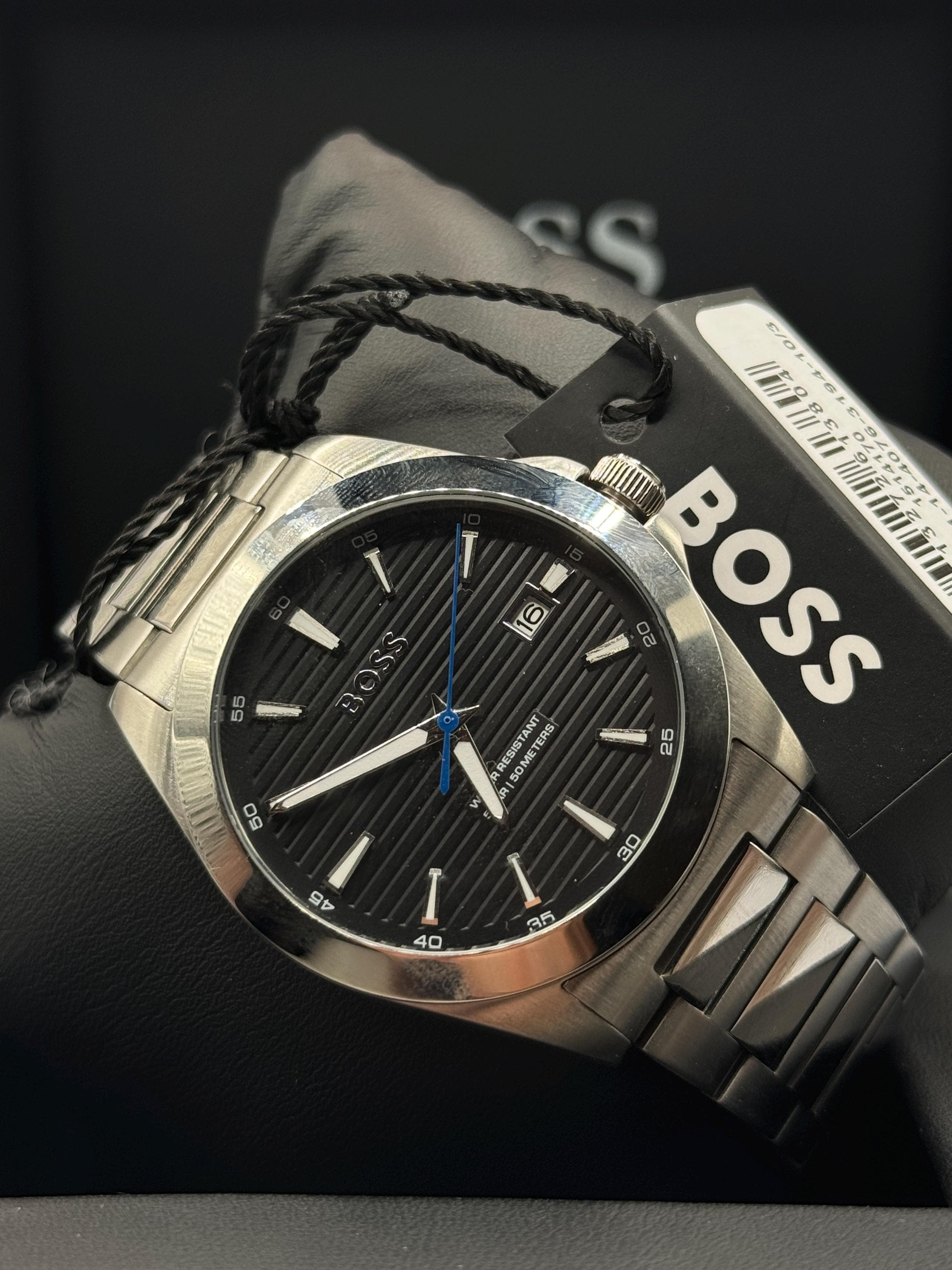 Hugo Boss stainless steel chronograph, black dial