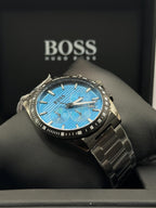 Hugo Boss blue dial chronograph, 44mm stainless steel