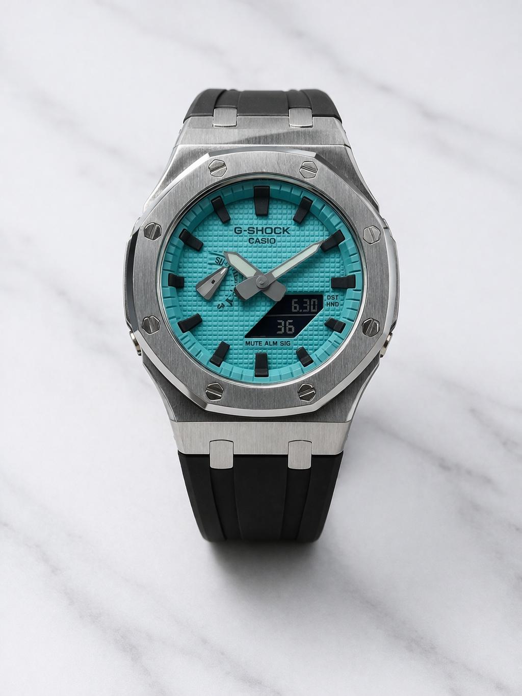 ABA custom G-Shock CasiOak, Tiffany blue dial