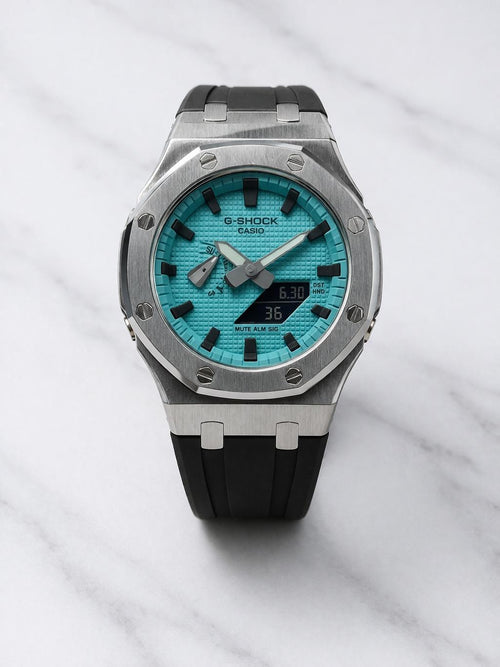ABA custom G-Shock CasiOak, Tiffany blue dial