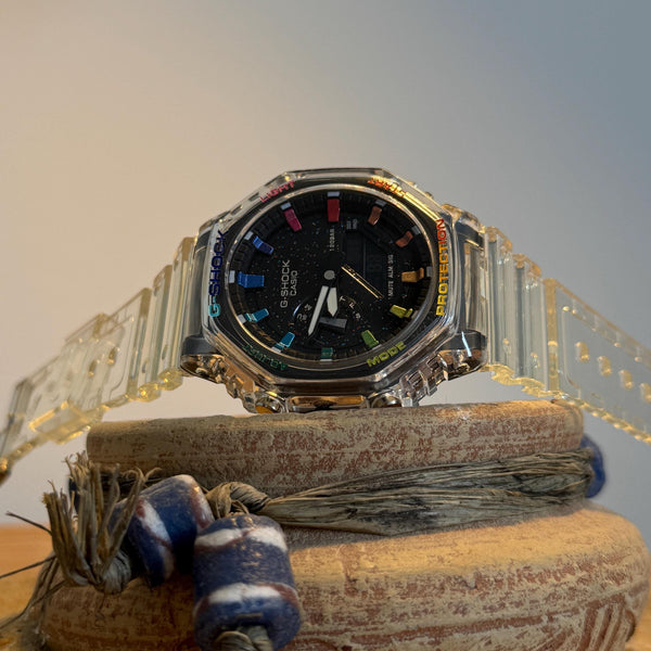 ABA Custom Build | Rainbow Skeleton - Full Clear Build (Casio GA-2100 base)