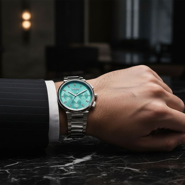 BOSS Signature Chronograph | Ice Blue Diamond-Textured Dial (1502763)